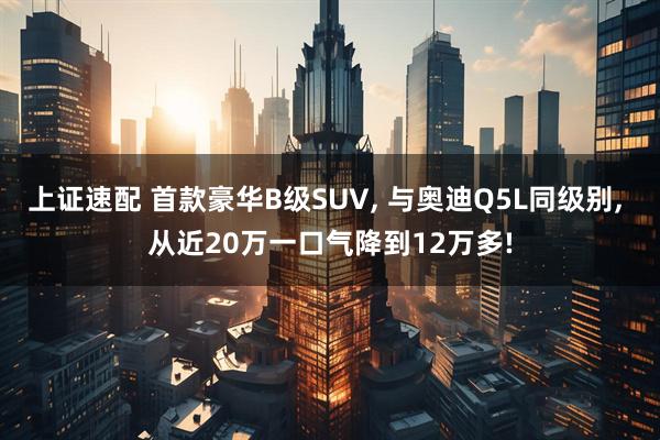 上证速配 首款豪华B级SUV, 与奥迪Q5L同级别, 从近20万一口气降到12万多!