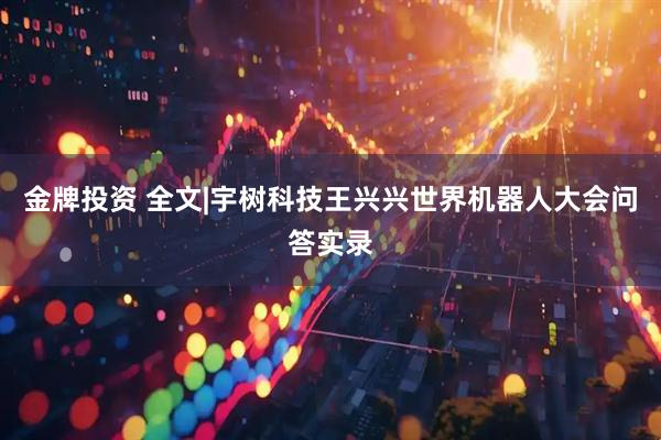 金牌投资 全文|宇树科技王兴兴世界机器人大会问答实录